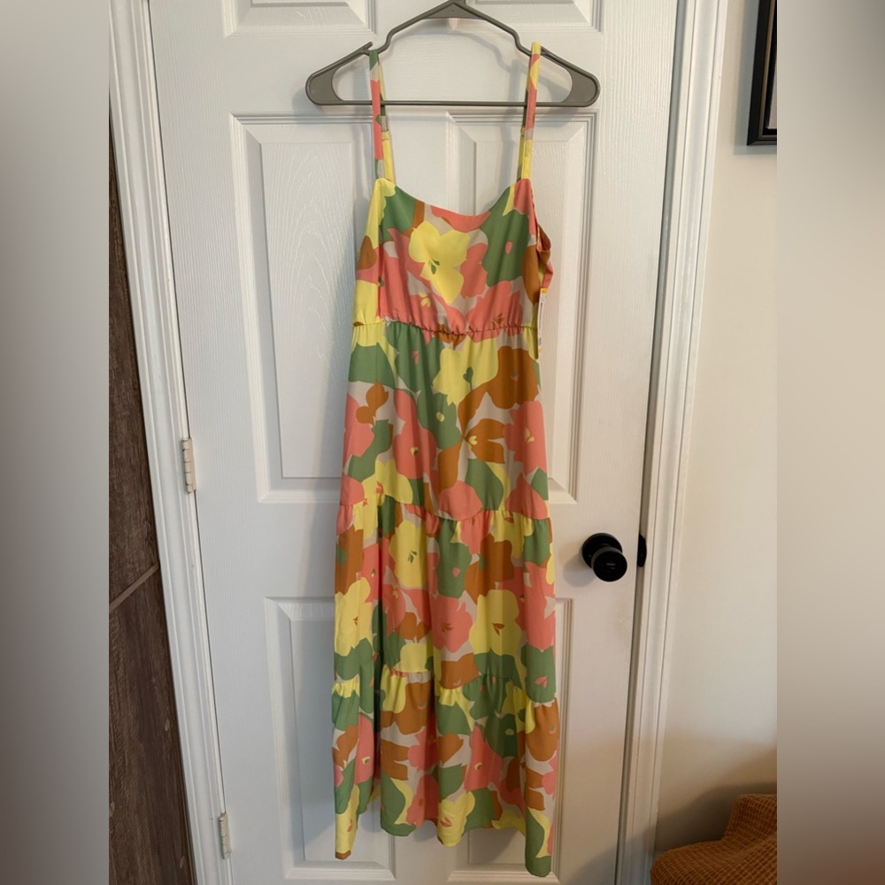 Floral Multicolor Smocked back dress